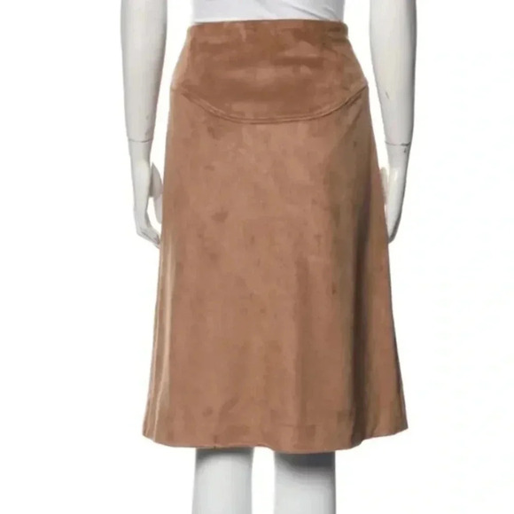 Vivienne Hu NY Caramel Color Suede feel Zippered Skirt - Picture 6 of 8